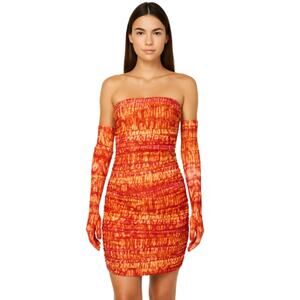 Miscreants Red & Orange Tie Dye Cupid Mini Dress NWOT Size UK 6 / US 4